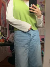 Women Vest Clothing Knitted-Vests Preppy-Style Korean V-Neck Casual New High-Quality