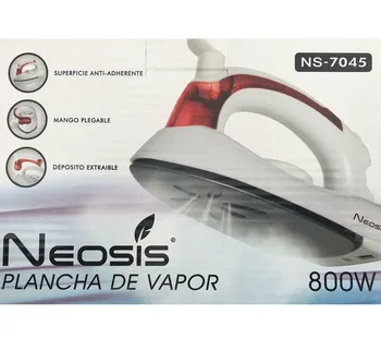 

Neosis iron steam for clothes 800W folding handle anti-stick surface removable tank red purple blue and green