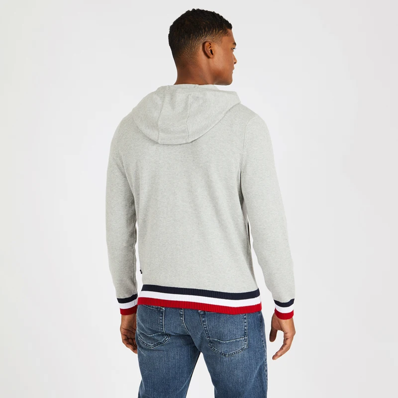 Nautica-up хлопковая куртка модная серого цвета с zipper-S83926_0GH