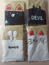 Medias ajustadas hasta la rodilla para niños y niñas de 2 a 12 años, medias ajustadas hasta la rodilla, tatuajes falsos, media de terciopelo, medias blancas con dibujos animados de gato