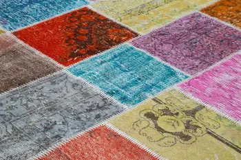 

144x197 Cm Multicolor Handmade Patchwork Rug-5x6 Ft