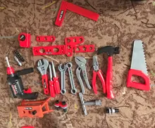 Caja de Herramientas para niños, Kit de herramientas de reparación de simulación de ingeniería, taladro eléctrico, destornillador, caja de juguete