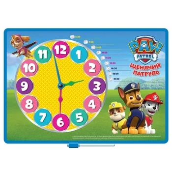 

Drawing Board "Puppy patrol" clock + felt pen, 34,5x26 cm play together b1659816-pp