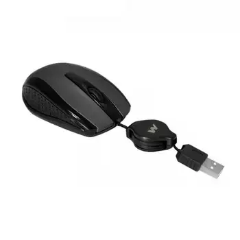 

Mouse woxter stinger v 120 black-optical-2 buttons-wheel displacement reduced-size-coiled cord