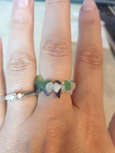 Momiji-Anillo de energía de piedra Natural bohemio para mujer, joyería elástica hecha a mano, anillo ajustable de cristal para fiesta de boda, venta al por mayor