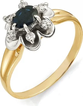 

Alcor ring flower with diamonds, Sapphire Red Gold