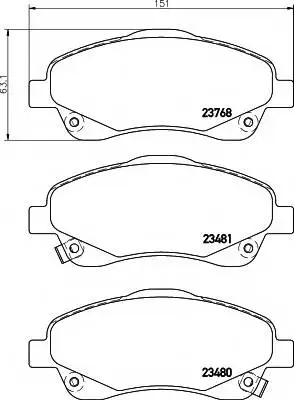 Колодки дисковые передние Toyota Avensis 1.6-2.4D-4D 03 TOYOTA 0