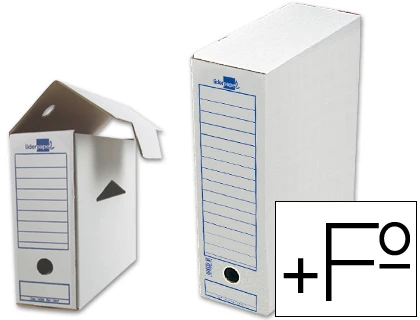 Caja archivo definitivo liderpapel 105 folio prolongado. Se venden en pack de 10 unid, envio rapido desde españa