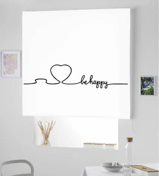 

Blind Iroa roll with drawing/Be Happy! ROLLER BLINDS TRANSLUCENT! (WHITE 100X175)