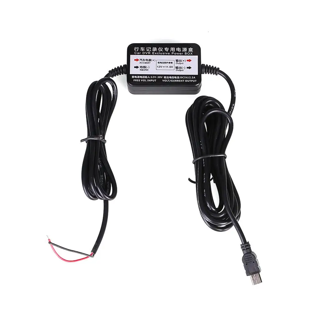 Черный Buck линейный кабель Dash Cam Katallobar 2.5A от 12 В до 5 В пост мини-usb зарядное устройство для авто аксессуары автомобильный инструмент преобразователь напряжения переменного тока для DVR