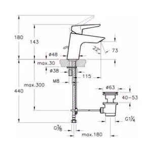 Смеситель для раковины Vitra Solid S(A42440EXP