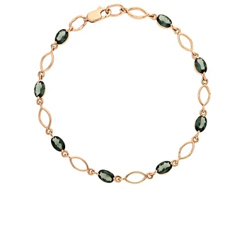 

Gold bracelet with Paraiba sitals sunlight sample 585