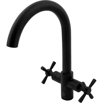 

Basin mixer orange Tim Two-vented with high excess color black