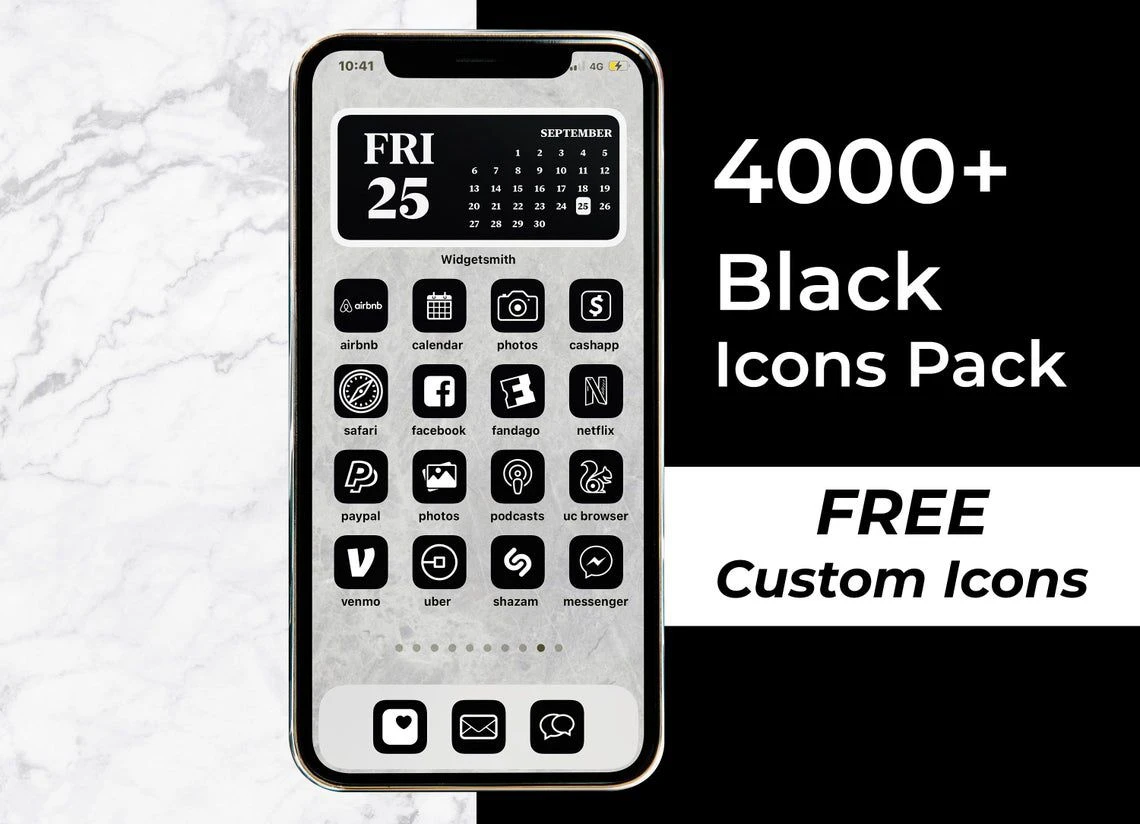 4000 Black Iphone Ios 14 App Icons Pack White Icon Aesthetic Black Background Social Media Phone Ios14 Home Screen Widget Cellphones Aliexpress