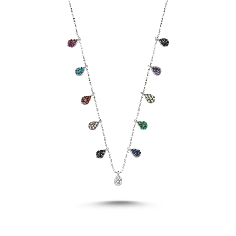 

Zircon Mix Gemstone Dangle Necklace