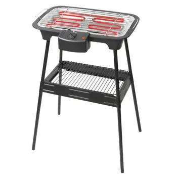 

THULOS, Electric barbecue with stand, adjustable thermostat, 2000W, Grill size: 37 * 21cm. Stand height: 70cm, Electric grill