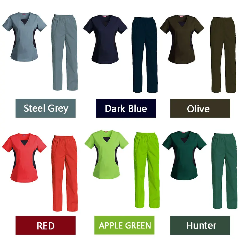 Women's Scrub Set Nursing Uniform Set Top and Pants