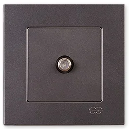 

PnpnElectrıc Gns Eqona Metallic Smoked Gray Single Satellite Socket with F Connector (Through-Terminated)