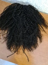 Cola de Caballo Afro rizada, cabello humano Remy Maxine 4B 4C, extensiones de coleta con cordón, extensiones de cabello humano