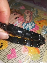 Pulsera magnética elástica de cuentas sencillas, brazalete de cuentas negras, joyería de salud