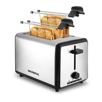 

Tostador de pan mondial t-09 2 slice maker - 800w - 2 ranuras - accesorio para sandwiches - 7 niveles de tostado - elevador