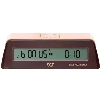 

DGT 1002 digital chess clock. Ideal for clubs, schools and playing at home. Professional chess Entertainment. Table games