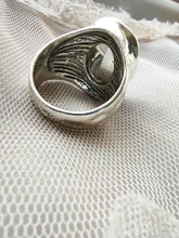 Anslow de joyería de moda de calidad superior Retro Oval grande anillo de dedo de cristal para las mujeres parejas de mujeres regalo de día de San Valentín LOW0041AR