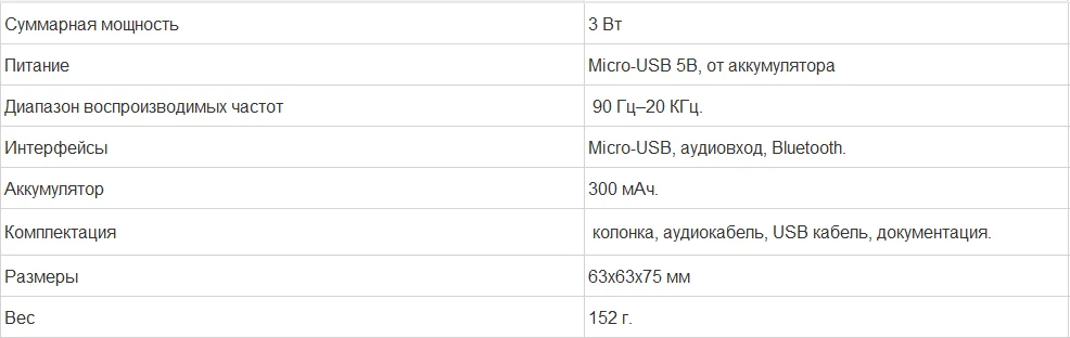 Портативная акустика Rombica Mysound BT-04 1C