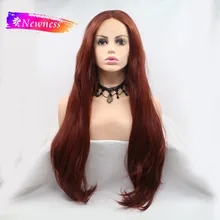 Прямые коричневые 13x4 Синтетические волосы на кружеве парики для Для женщин средняя часть длинные синтетический парик с натуральных волос