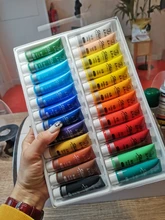 Pintura acrílica profesional de 12/24 colores 15ml tubos pintura de dibujo pigmento cuadro de pared pintado a mano para artista DIY