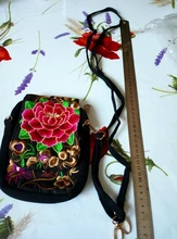 Mochila escolar de lona para mujer, bolso de hombro tipo bandolera étnico florales bonitas diseño bordado