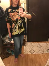 Women Hoodies Sweatshirts Floral DIMANAF Pullover Tops Turtleneck Print Black Plus-Size