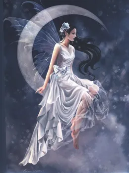 

Canvas with paints on the numbers 40x50 cm. The fairy on the moon. Item No. GS641