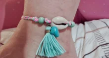 Tobilleras para mujer y niña, joyería para pies, vacaciones, playa, pulsera para sandalias descalzas, correa para el tobillo, Concha Bohemia, tobillera con borla