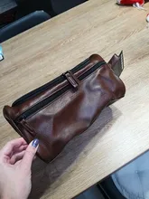 Neceser Vintage de piel sintética para Hombre, organizador de viaje, grande