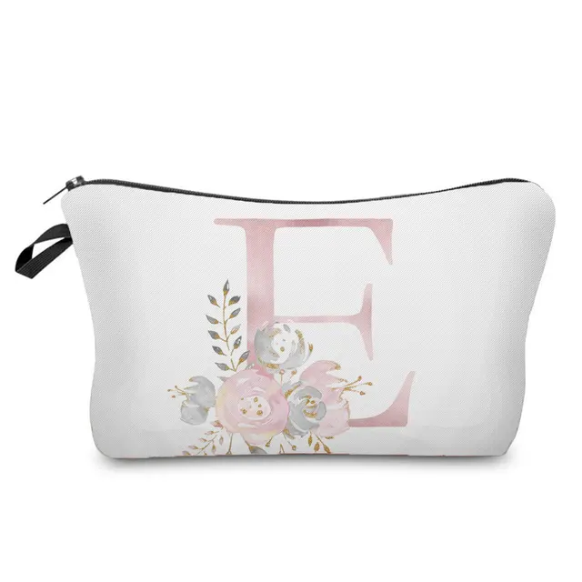 Flowers Alphabet Printed Cosmetic Bags  Bridal Party Make Up Bags Pouch Necessaries Lady Tote Bride Bridesmaid Proposal Gift hz2401