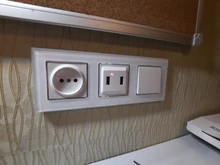 Curtain Switch-Socket Back-Wallpad White-Button French Free-Combination Round Reset DIY