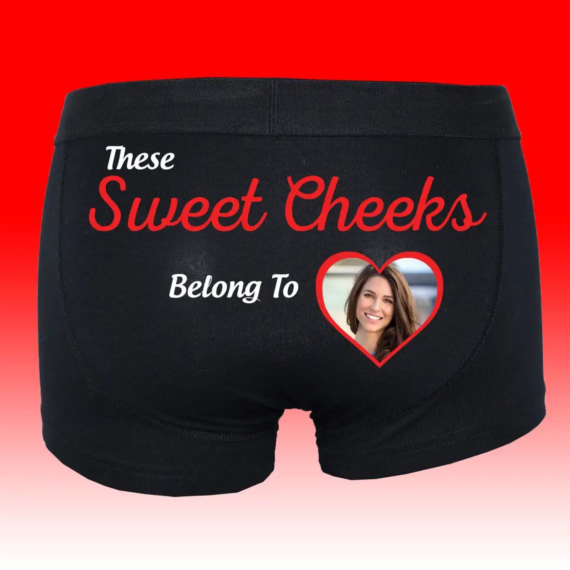 

Personalised These Sweet Cheeks Photo Boxers Face Men Print Boxer Briefs Funny Joke Valentines Present Funny Slogan Husband Gift
