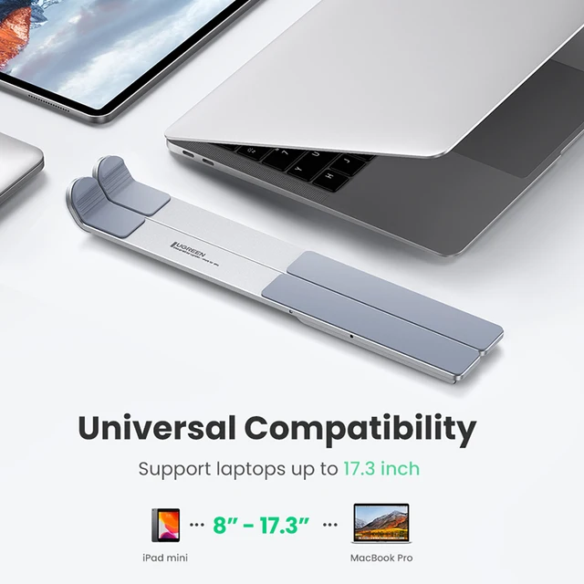 UGREEN Laptop Stand Holder For Macbook Air Pro Foldable Aluminum Vertical Notebook Stand Laptop Support Macbook Pro Tablet Stand 3
