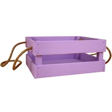 Ящик с джутовыми ручками/22,5*19*10/сиреневый/Россия