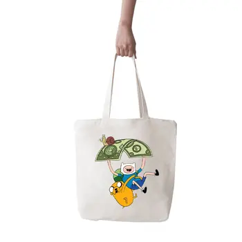 

Angemiel Bag Large Adventure Time Fun Finn Jack Shopping Beach Tote Bag