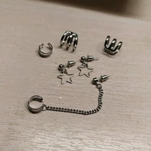 Pendientes Punk sin Piercing para el cartílago, pendientes con Clip para la oreja, para mujeres y niñas