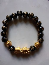 Beads Bracelets Chain Wristband Obsidian-Stone Pixiu Good-Luck Wealth Fengshui Chinese