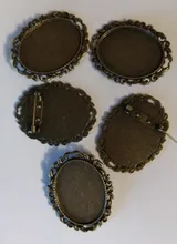 Nueva moda 5 uds 30x40mm tamaño Interior antiguo bronce dorado plata colores negros broche perforado estilo Base colgante