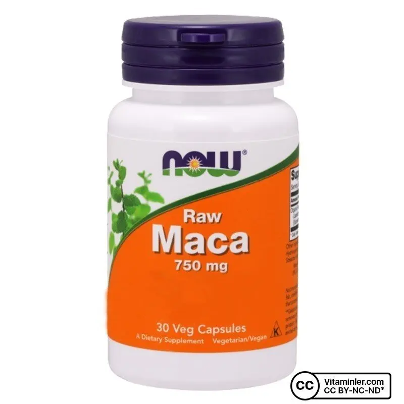 Now Raw Maca 750 мг 30 капсул порошок корня лейпидия травяные таблетки подходят для