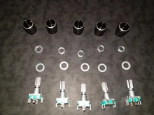 Codificador rotativo EC11 de 20 posiciones y 360 grados, botón pulsador de 5 pines, mango largo de 15/20MM con interruptor de botón incorporado, 5 unids/lote