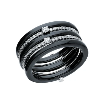 

Silver ring with ceramics and cubic zirconia sunlight sample 925