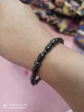 Mujeres Unisex de los hombres de moda negro magnético de pérdida de peso tobilleras brasileño Natural piedra negra de atención de la salud tobilleras