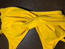 Swimsuit Women Bikini-Sets Bathing-Suits Lemon CUPSHE Lace-Up Print Two-Pieces Sexy Yellow