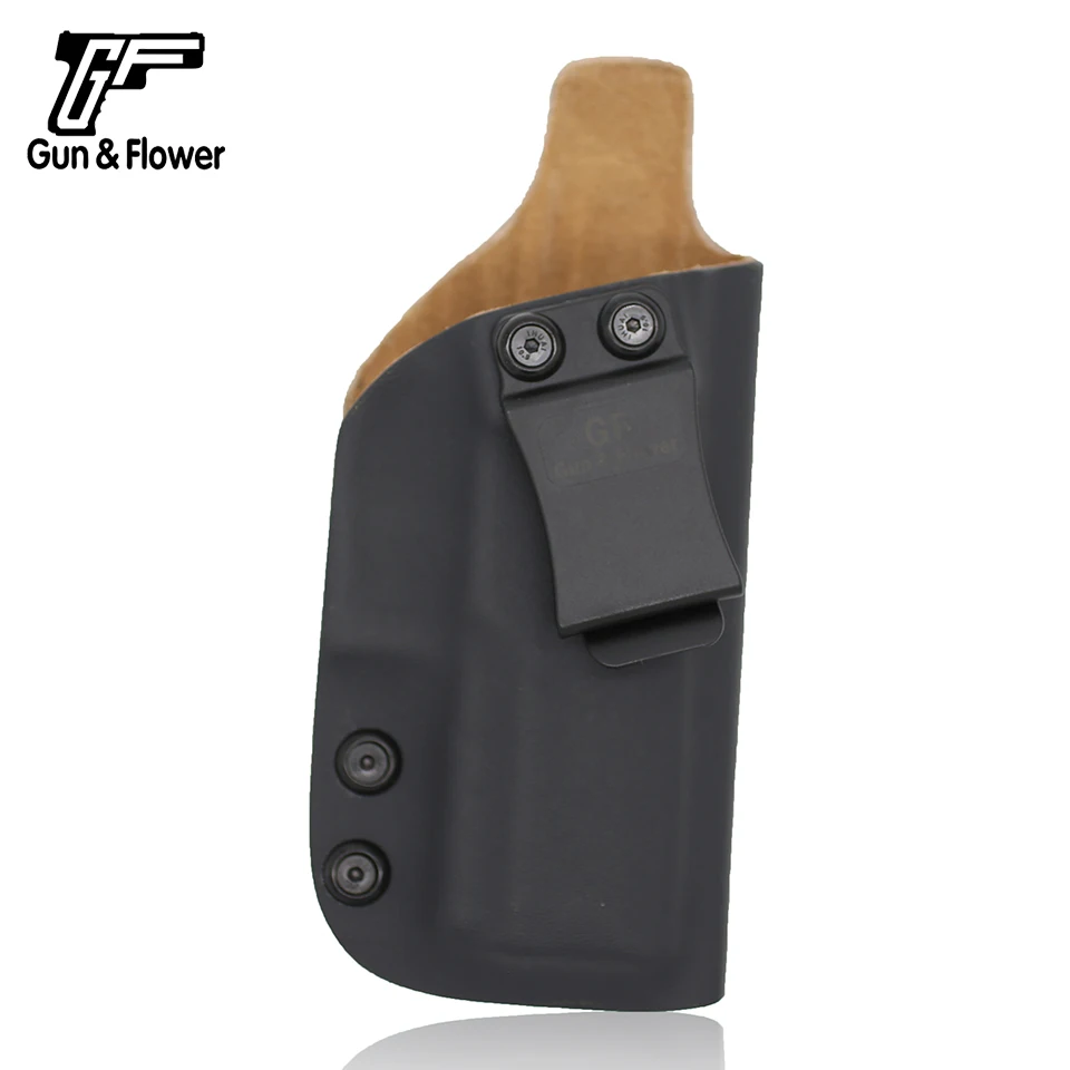 Черная кожаная кобура IWB Kydex с зажимом для ремня SP365 | Спорт и развлечения